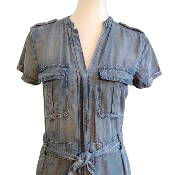Vintage Denim Jumpsuit Shortsleeve Y2K Jean Romper Size XS - Picture 3 of 7